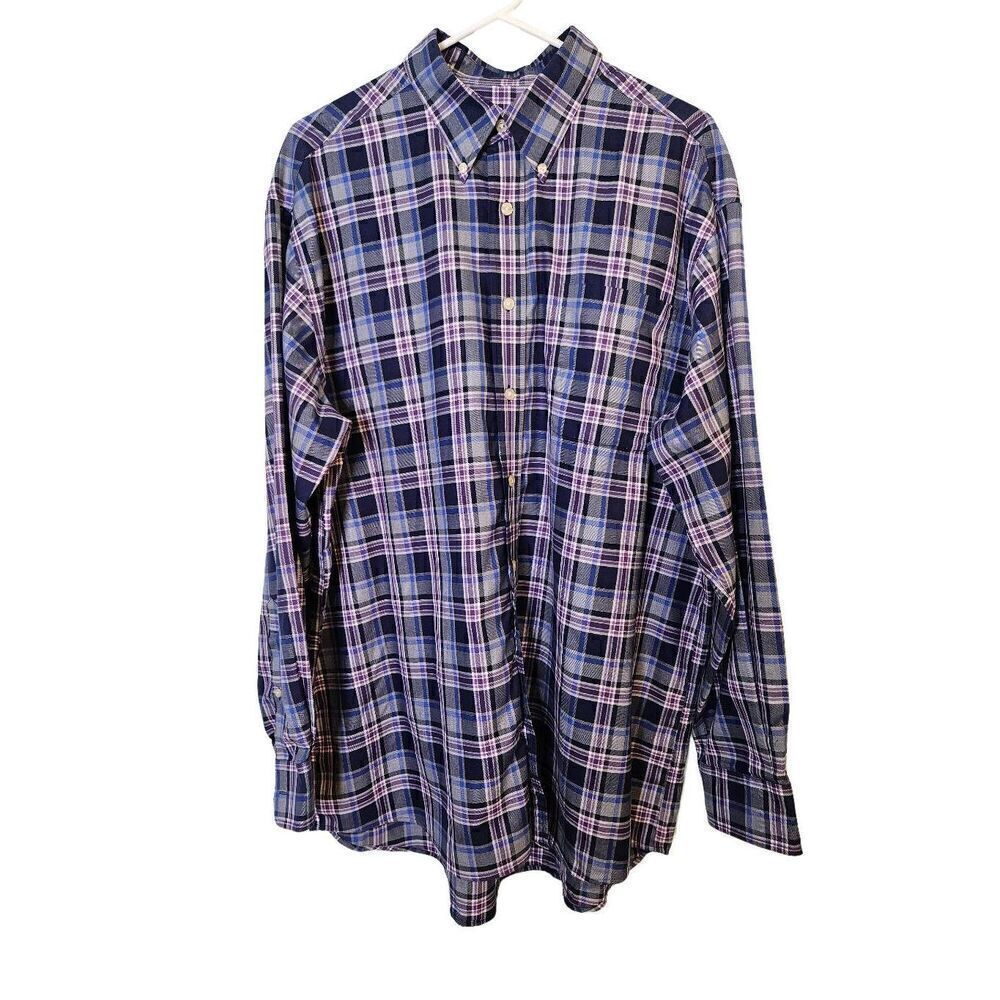 Hathaway no iron blue and purple dress shirt. Size XL.